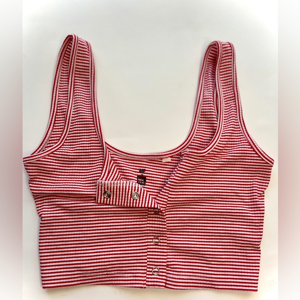 Me to we button up striped tank